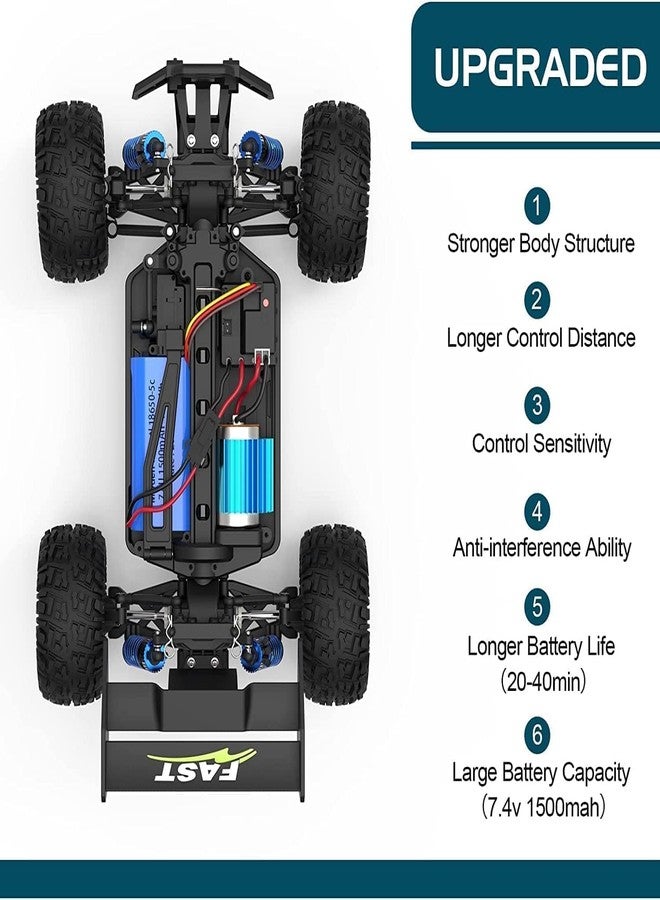 KAHUMBO RC Cars, 4WD Off Road Monster Truck, 35KM/H High Speed Remote Control Car for Kids Adults 1:18 Scale 2.4GHz All Terrain RC Truck (Multi) - Image 5